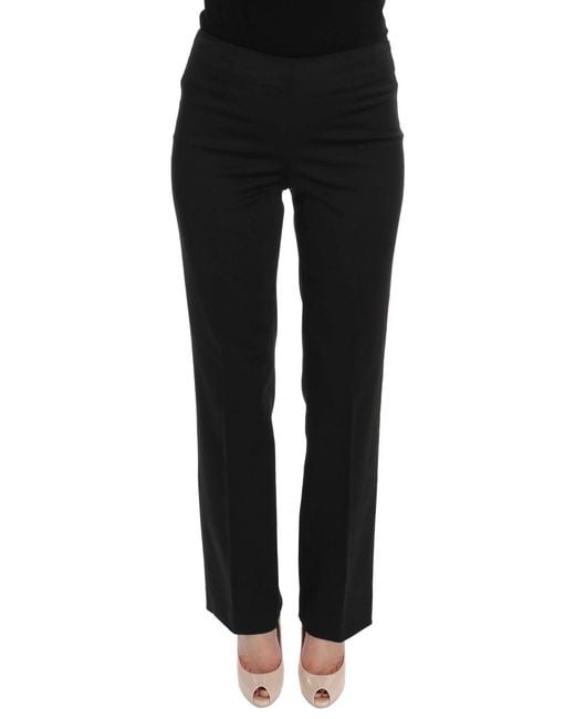 Bencivenga Black Stretch Straight Fit Dress Trousers Pants