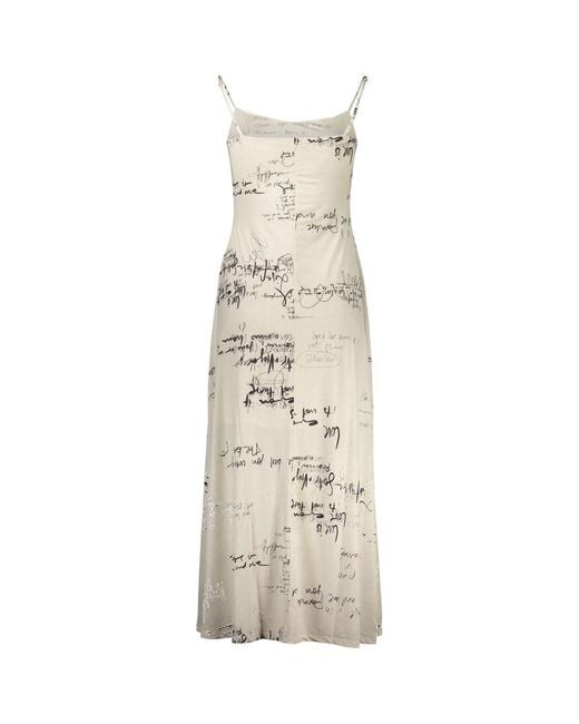 Desigual Natural White Polyester Casual Dress