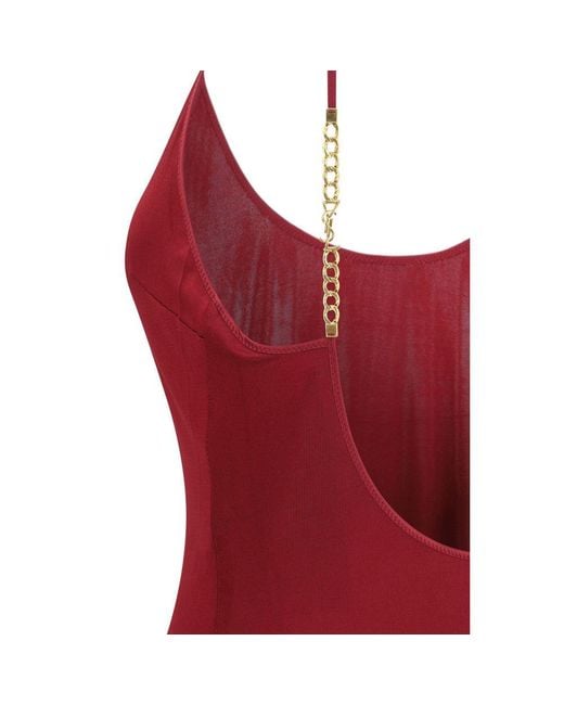Saint Laurent Red Bordeaux Viscose Casual Dress