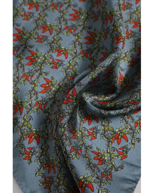 Dolce & Gabbana Gray Chilis Silk Square Foulard Scarf for men