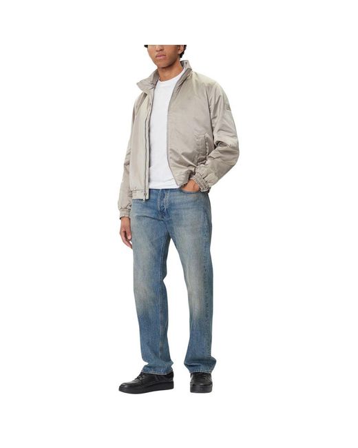 Calvin Klein Gray Beige Recycled Polyester Bomber for men