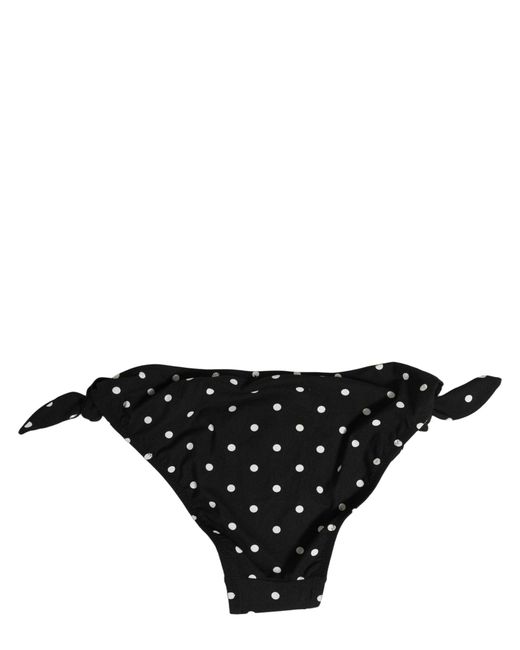 Dolce & Gabbana Black Polka Dot Swimwear Beachwear Bottom Bikini Elastane Nylon Clothing