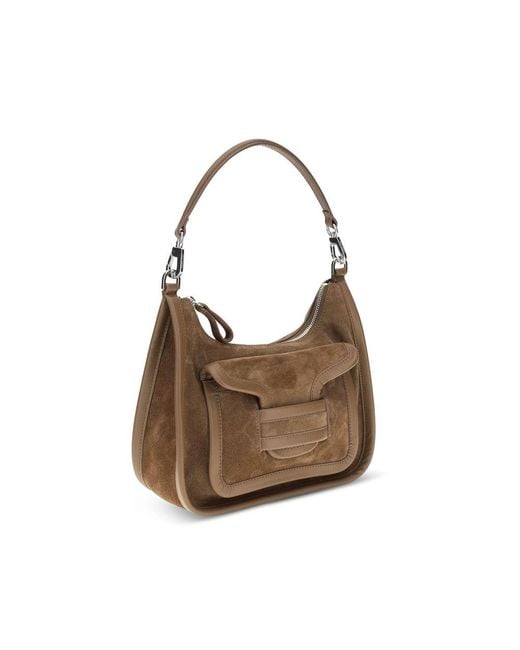 Pierre Hardy Brown Beige Calf Leather Bos Taurus Shoulder Bag