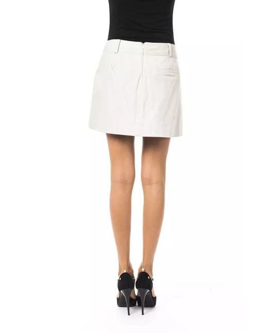 Byblos White Byblo Chic Tulip Cotton-Blend Skirt