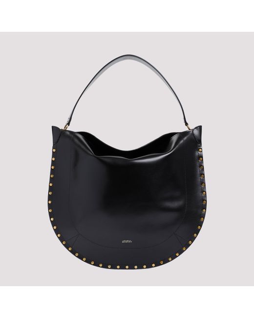 Isabel Marant Black Oskan Hobo Soft Leather Shoulder Bag