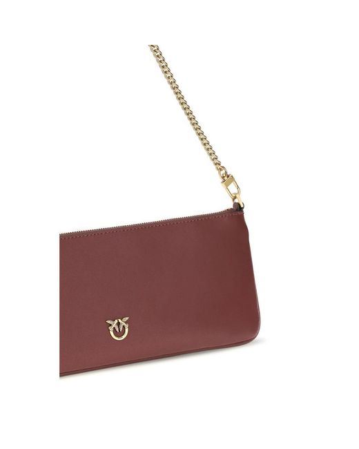 Pinko Red Bordeaux Calf Leather Bos Taurus Wallet