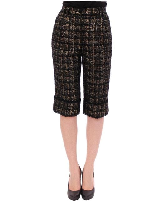 Dolce & Gabbana Black Elegant Designer Woven Short