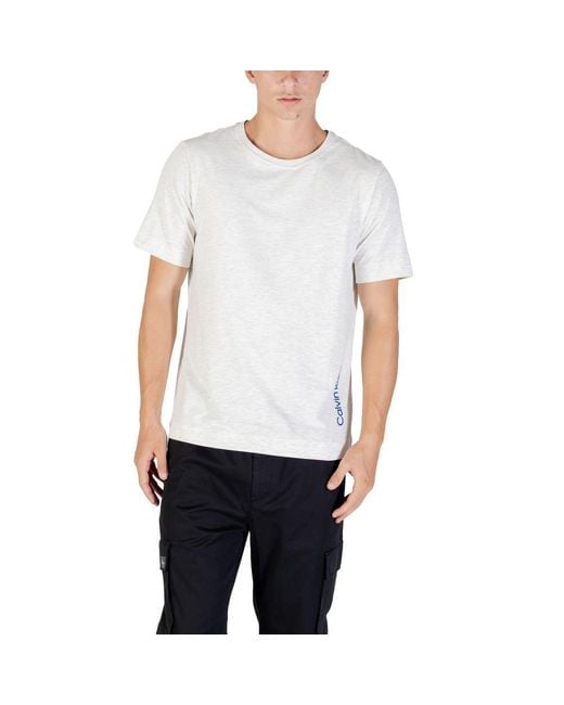 Calvin Klein White Gray Cotton T for men