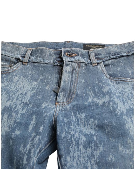 Dolce & Gabbana Blue Washed Skinny Cotton Stretch Denim Jeans for men