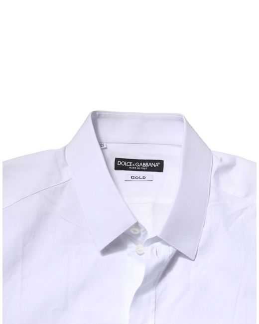 Dolce & Gabbana White Cotton Long Sleeves Formal Shirt for men