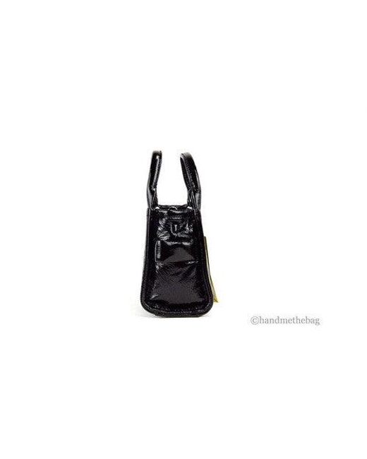 Marc Jacobs The Shiny Crinkle Micro Tote Black Leather Crossbody Bag Handbag