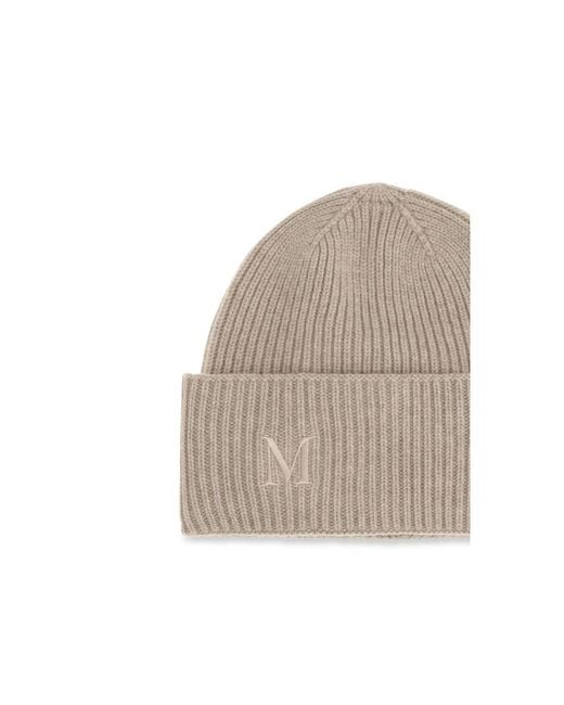 Max Mara Gray Beige Cashmere Beanie
