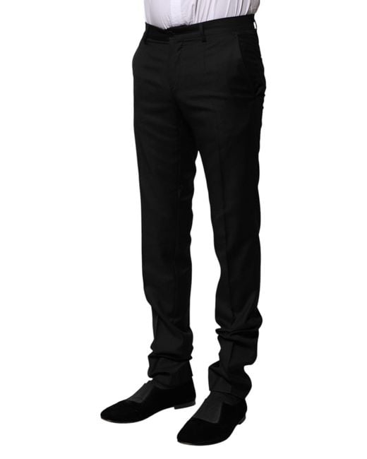 Dolce & Gabbana Black Slim Fit Dress Pants for men
