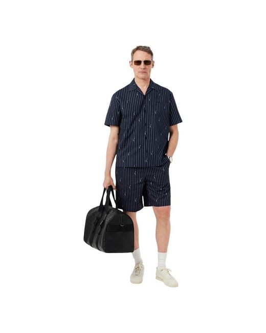 Lacoste Blue Cotton Shortsleeve Shirt for men