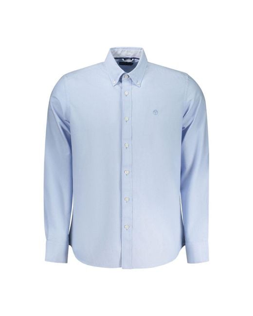 North Sails Blue Azzurro Cotton Men Shirt for men