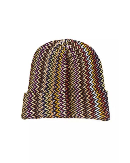 Missoni Brown Multicolor Wool Men Hat