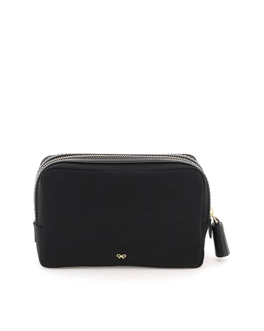 Anya Hindmarch Black Important Things Eyes Nylon Pouch