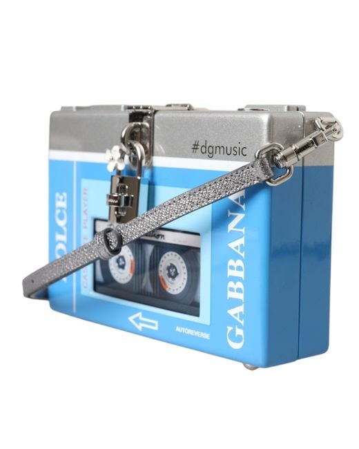 Dolce & Gabbana Blue Multicolor Cassette Player Box Dg Music Crossbody Shoulder Bag
