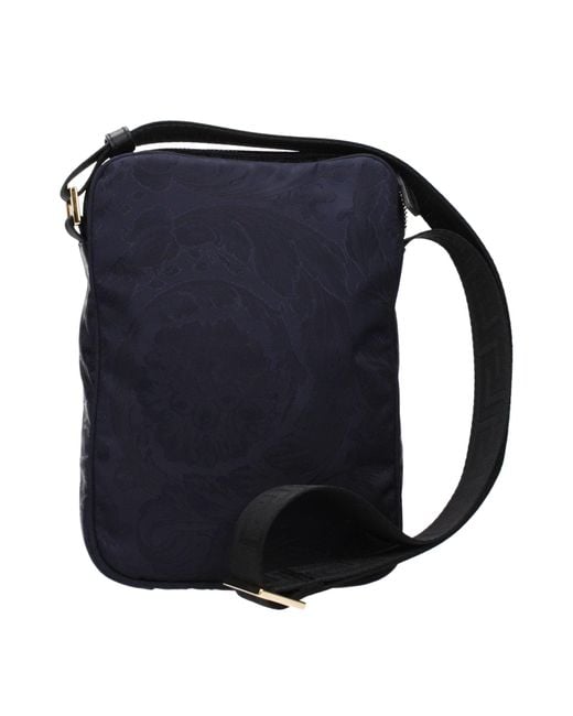 Versace Blue Fabric Crossbody Bag for men