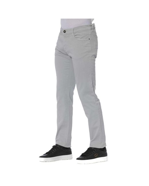 Trussardi Gray Elegant Cotton Stretch Jeans for men