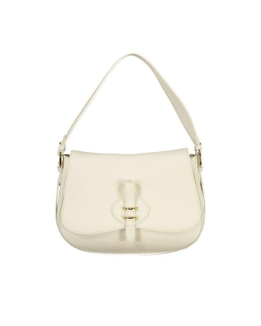 Coccinelle Natural Bianco Leather Handbag