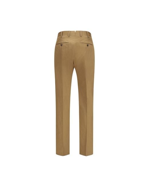 PT Torino Natural Brown Cotton Casual Pants for men