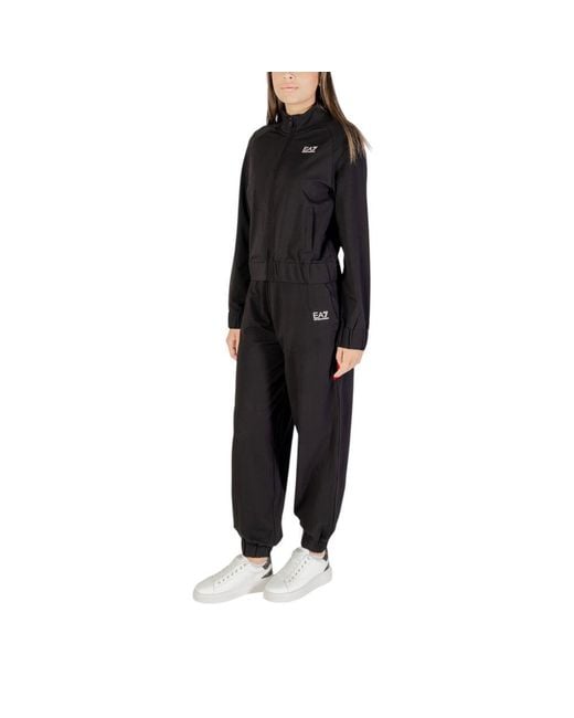 EA7 Black Cotton Tracksuit