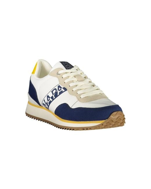 Napapijri Blue White Polyester Men's Sneaker for men