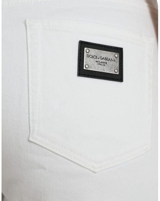 Dolce & Gabbana Gray Wide Leg Cotton Cropped Denim Jeans