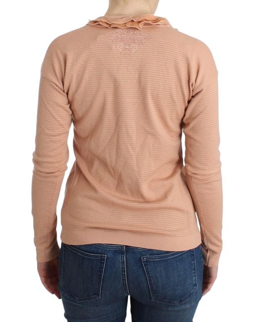Ermanno Scervino Blue Chic Striped Wool Blend Sweater
