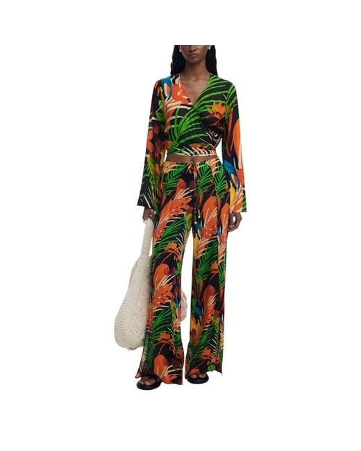 Desigual Green Viscose Top