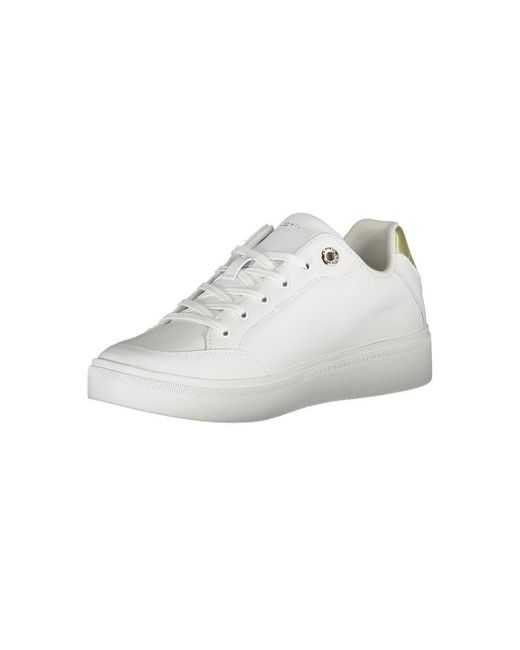 Tommy Hilfiger White Leather Sneakers Fw0Fw07466