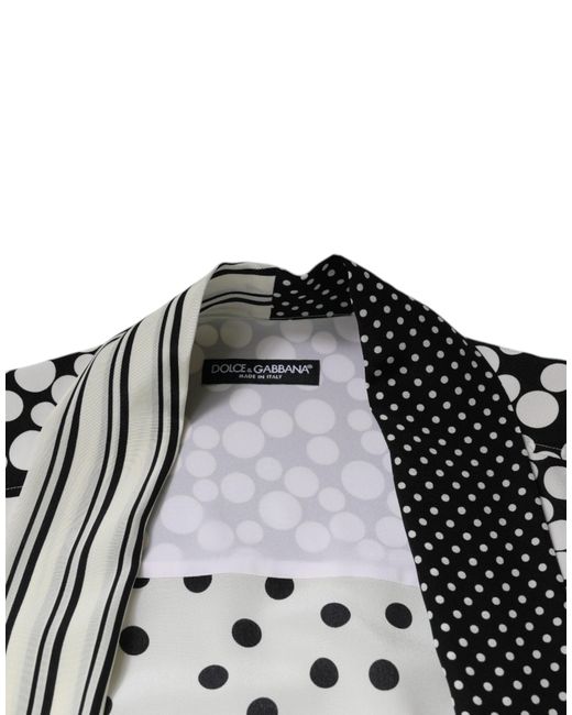 Dolce & Gabbana Black Polka Dots Silk Casual Shirt for men