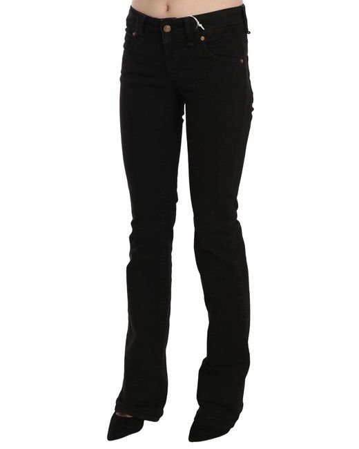 John Galliano Black Low Waist Slim Leg Skinny Denim Casual Pants Jeans