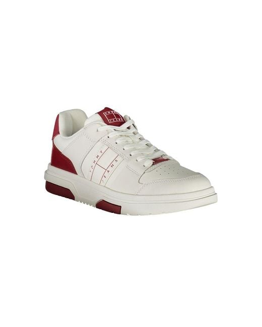 Tommy Hilfiger Red Leather Sneaker for men