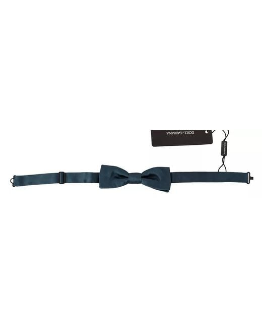 Dolce & Gabbana Black 100% Silk Adjustable Neck Bow Tie for men