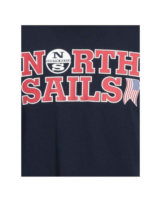 North Sails Blue Cotton T-shirt for men