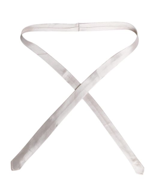 Dolce & Gabbana White Solid Silk Adjustable Neckmen's Tie for men