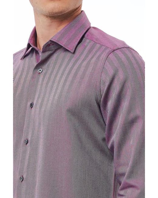 Bagutta Purple Elegant Burgundy Italian Collar Shirt for men
