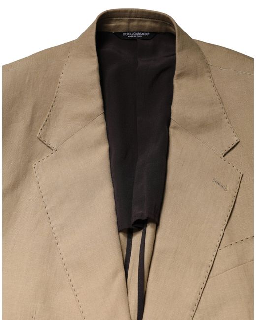 Dolce & Gabbana Natural Taormina Single Breasted Formal 2 Piece Suit Linen for men
