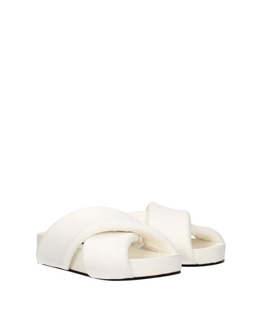 Jil Sander White Puffy Sandals Platform