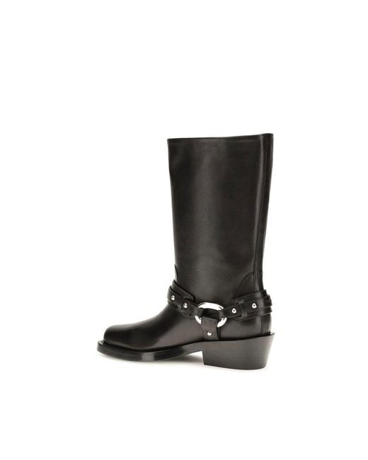 Rabanne Black Calf Leather Bos Taurus Boots
