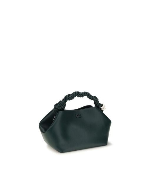 Ganni Blue Bicolor Recycled Leather Shoulder Bag
