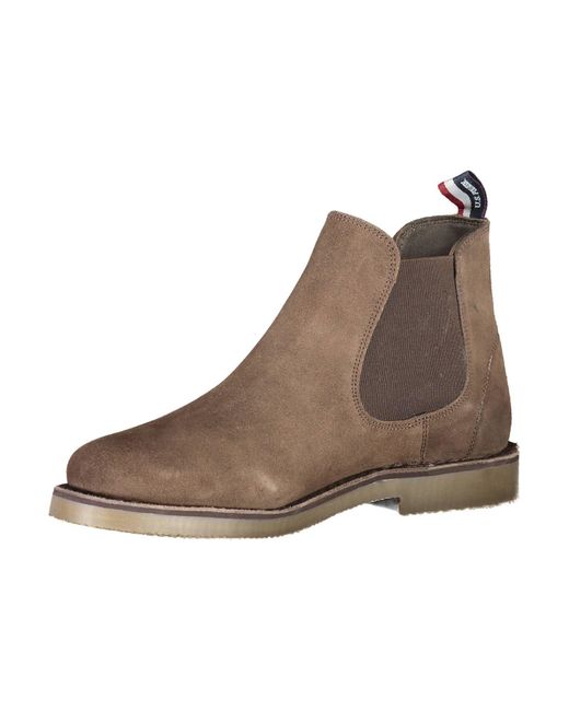 U.S. POLO ASSN. Brown Elegant Ankle Boots With Logo Detailing for men