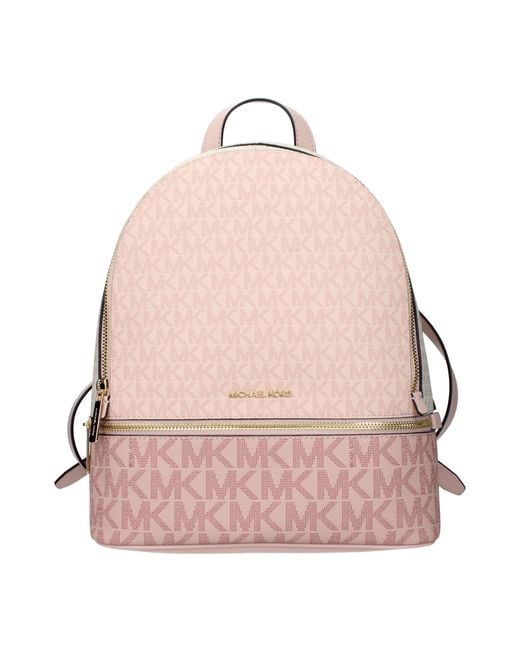 Michael Kors Pink Rhea Fabric Backpacks And Crossbody Bags/Dusty