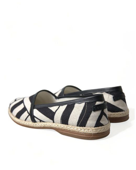 Dolce & Gabbana Multicolor Chic Striped Luxury Leather Espadrilles for men