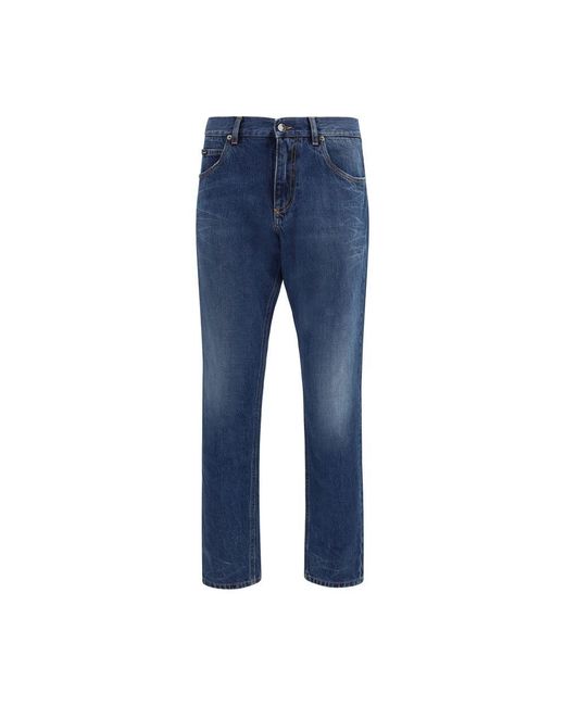 Dolce & Gabbana Blue Cotton Straight for men