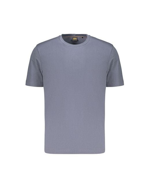 Boss Blue Blu Cotton Uomo T for men