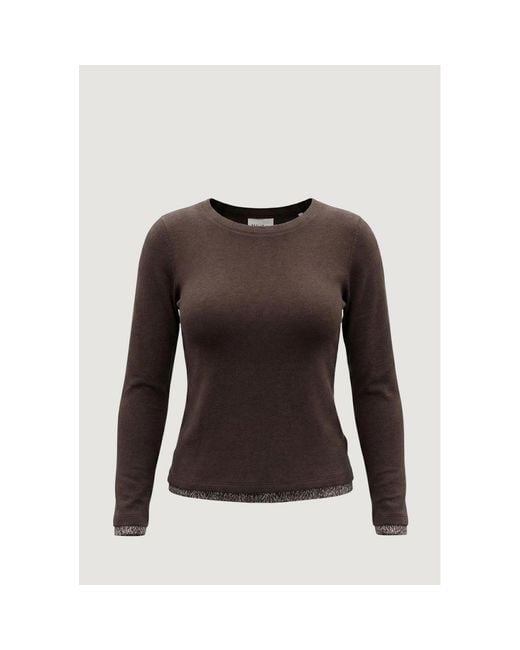 Street One Brown Cotton Long Sleeve T