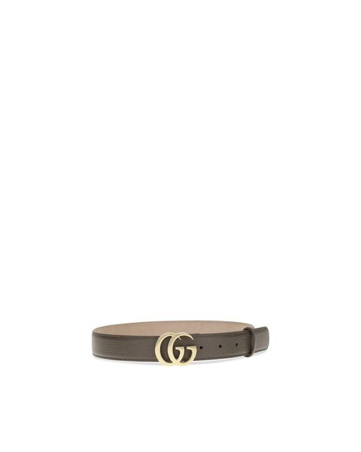 Gucci Gray Brown Calf Leather Bos Taurus Regular Belt